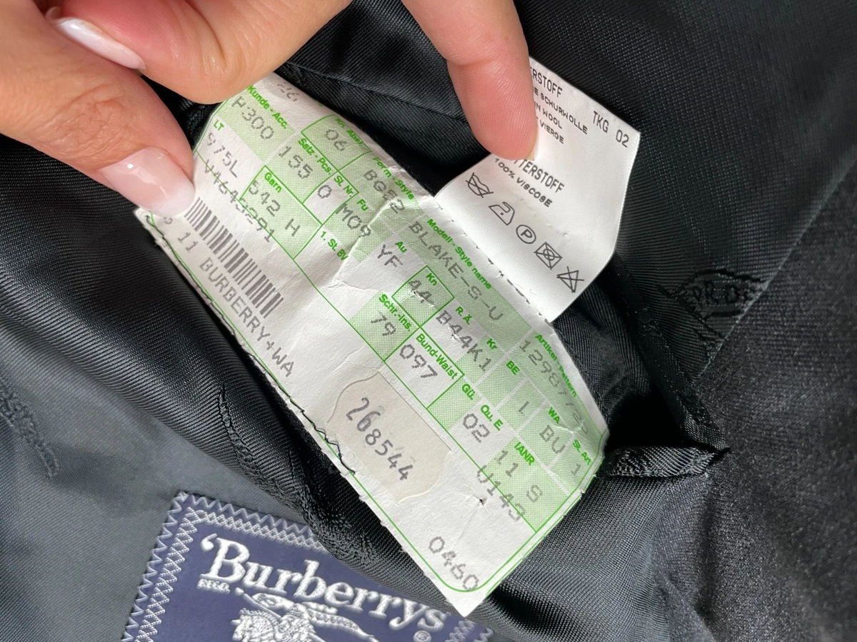 Chaqueta Blazer BURBERRY Talla 26 - L Negra Hombre 100% LANA Super 100