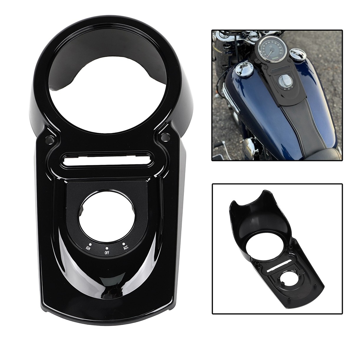 希少！ハーレーダビッドソンのタンクディスプレイ！ Vivid Black Fuel Tank Dash Console For Harley Dyna Fat Bob FXDF