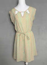 My Story Chevron Stripe Mini Dress with Cut Out Triangles Sz SMALL Excellent