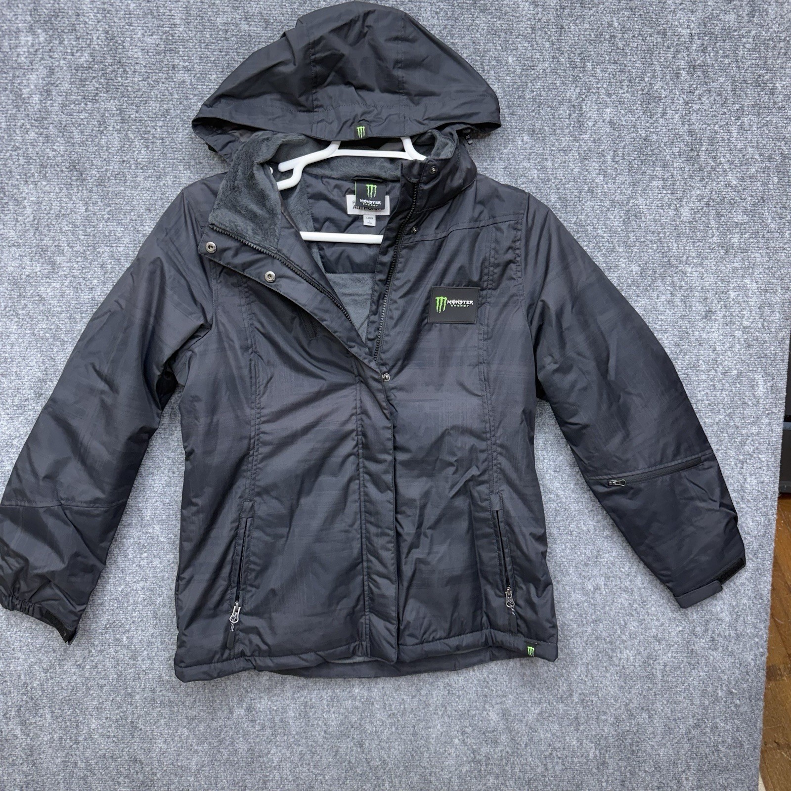 Port Authority Monster energy drink coat jacket women's size L Large hooded