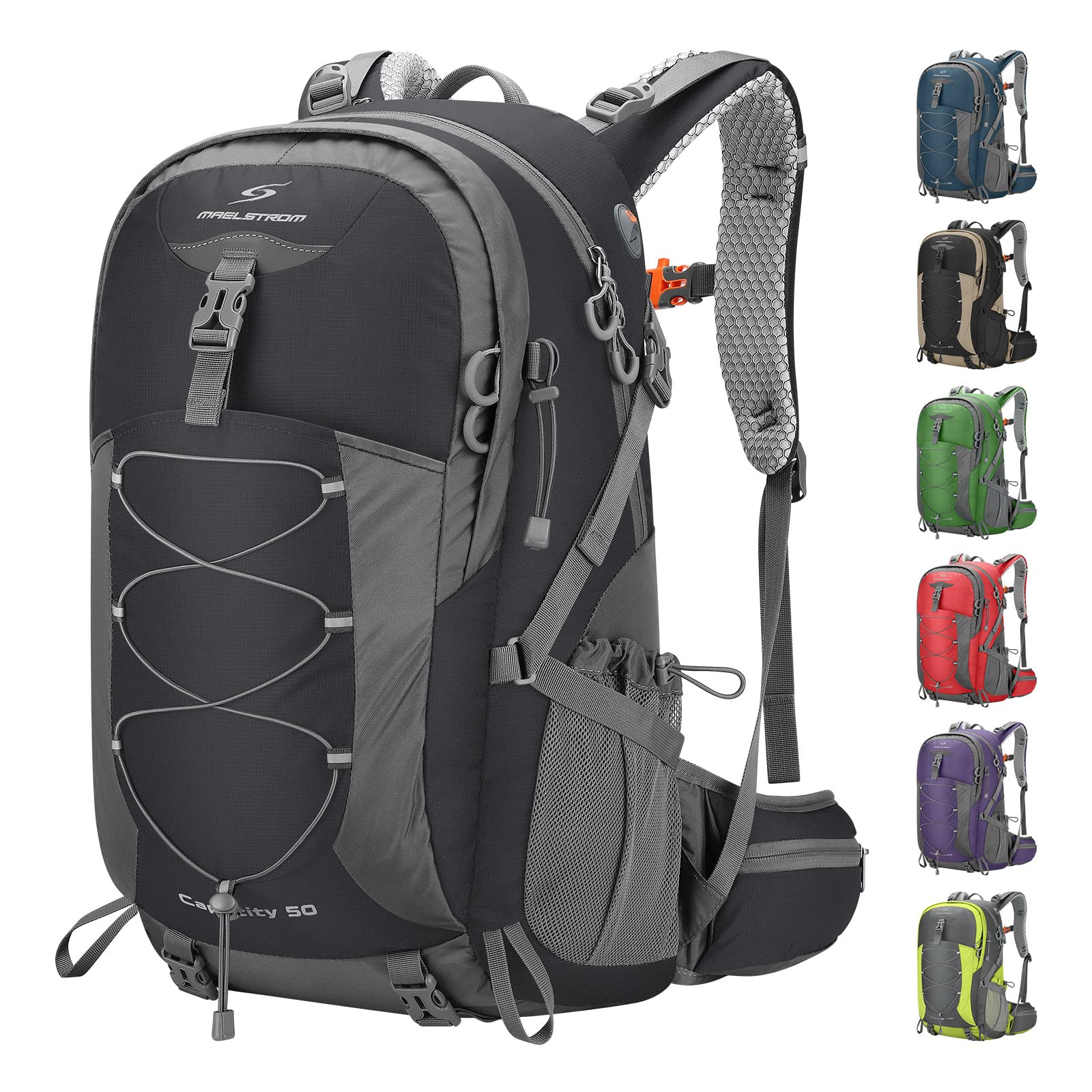 50L Waterproof Hiking Backpack with Rain Cover for Camping & Trekking-image