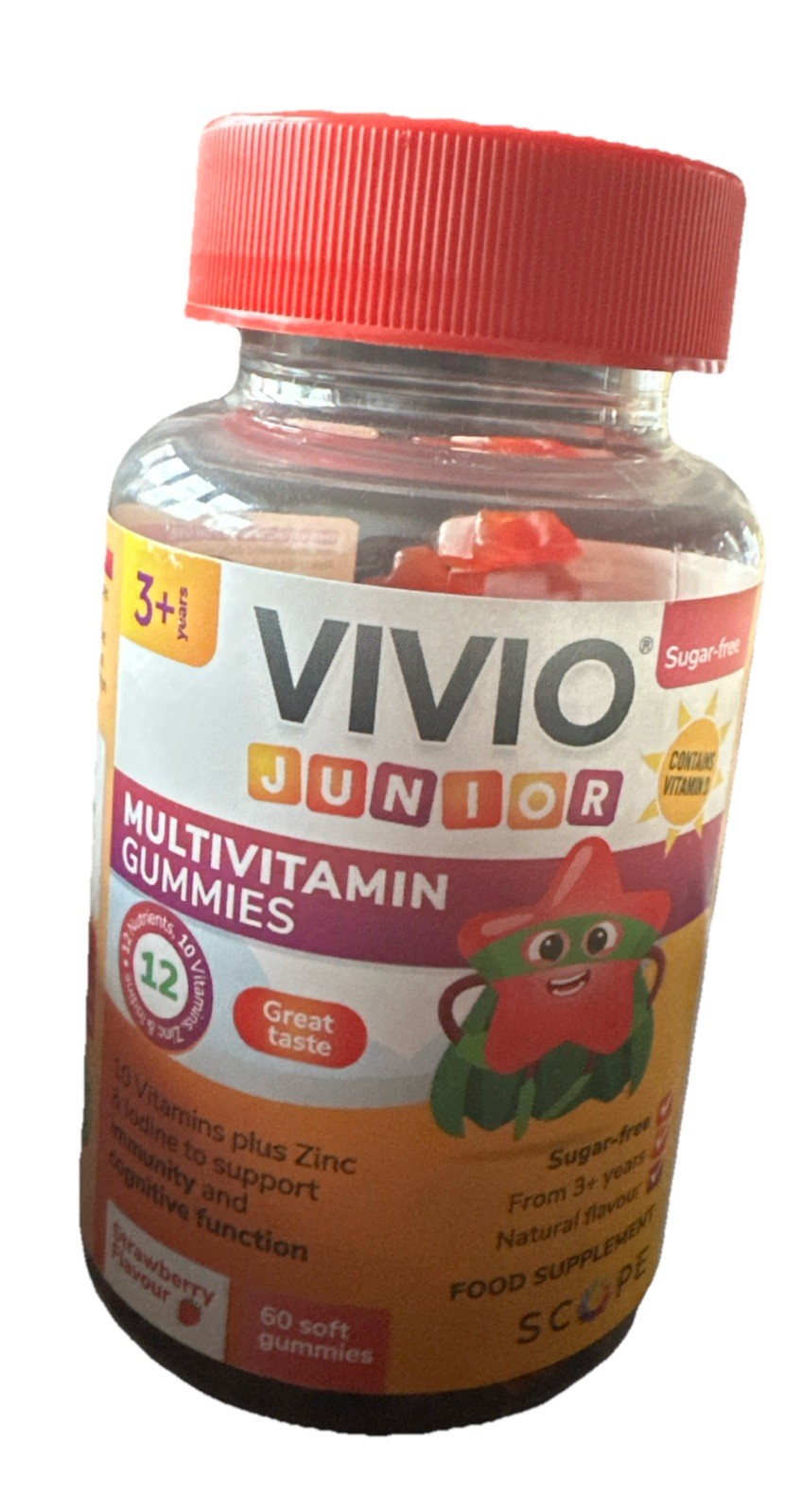 VIVIO Junior Multivitamin Gummies: Delicious, Chewable, 60 count BBE: 10/2026