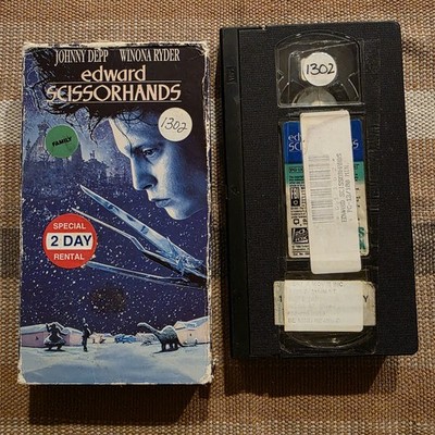 Edward Scissorhands VHS 1990 Tim Burton Johnny Depp Comedy Fantasy CBS FOX Cult