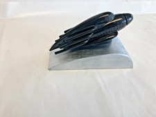 Black Rocket Hood Ornament 1935 1936 Hupmobile Or Motorcycle With Base Harley