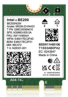 Wifi 7 Wireless Card Intel Be200 Ngw Bluetooth 5.4 5800mbps M.2/ngff Network Sup