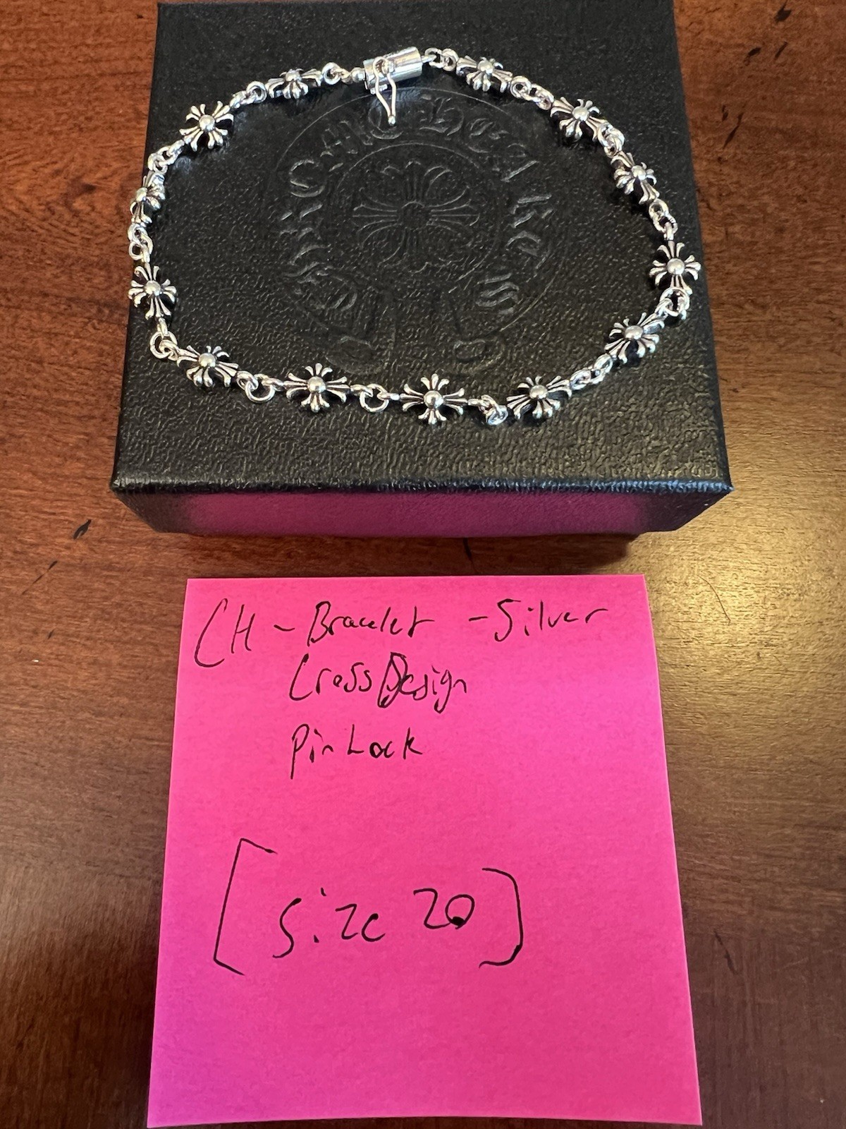 Chrome Hearts Tiny E Bracelet 925 Silver Size 20 … - image 6