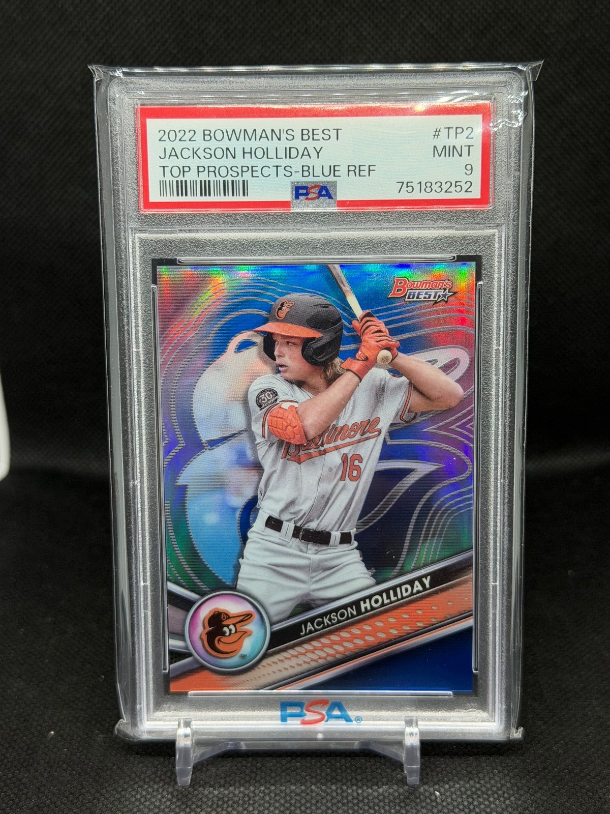 2022 Bowman's Best TOP PROSPECTS JACKSON HOLLIDAY Blue Refractor /150 PSA 10