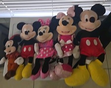 Disney Mickey And Minnie Mouse Plush Assortment Lot Of 5 Modern And Vintage