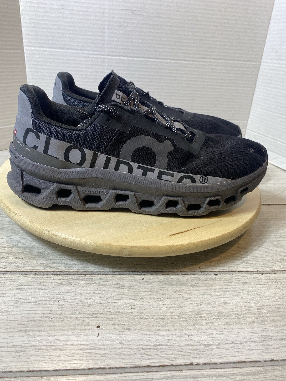 ON Cloud Cloudmonster Cloudtec Blk Grey Sneakers … - image 1
