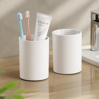 Toothbrush Cup 13.75oz 390ml with Non-Slip Pad, Easy to Clean Bathroom Cup 2Pcs,