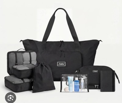 NEW Foldie Ultimate Travel Bundle In Black 8-Piece Set