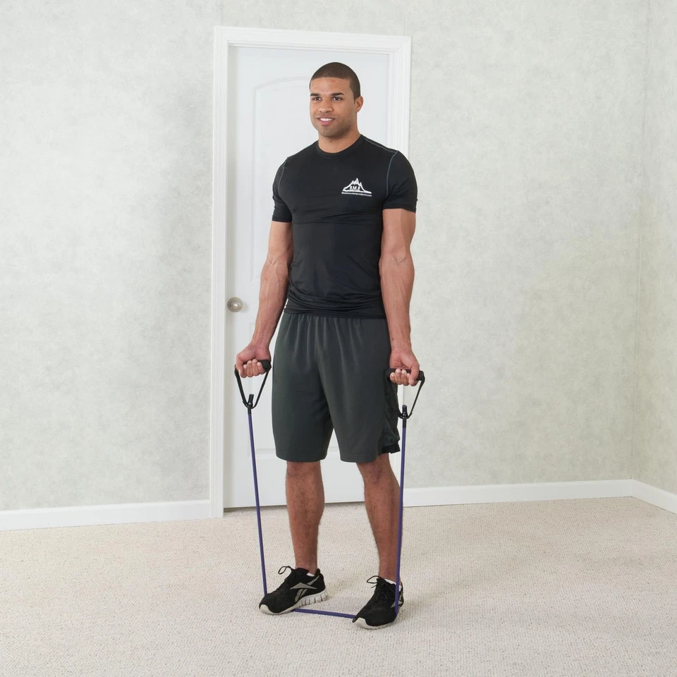 Banda de resistencia púrpura Black Mountain Products 45 50 libras con guía de anclaje de puerta Foto 2 de 4