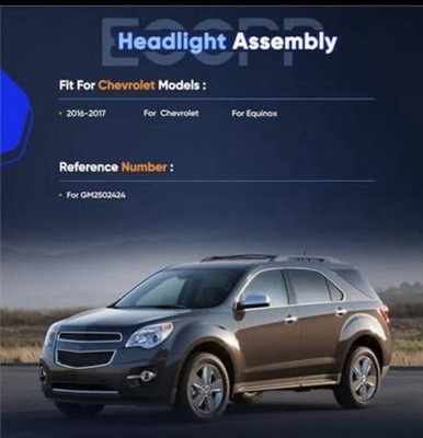 ECCPP Headlight Assembly Replacement -Chevy  Equinox 2016-2017 Headlights Set