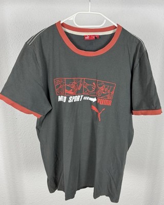 Puma Moto Sport Graphic T-Shirt Red Ribs - Size L - Excellent Condition