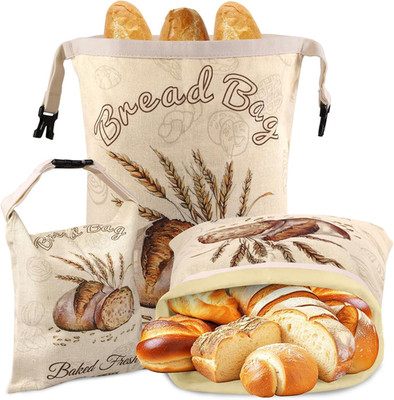 Beeswax Bread Bags for Sourdough, 3 Pack Reusable Bread Bag for Storage - XL 17X