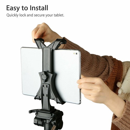 Universal Tablet Clamp Holder Tripod Mount Adapter 1/4" Thread For 7-10" iPad - Afbeelding 2 van 9