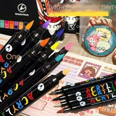 Profi Acryl Lack Marker Dual Tip feine Pinselstifte für Stein Holz