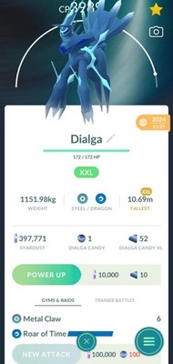 Pokemon Trade Go | Dialga Origin Forme | Level 40 | Roar of Time | Master League
