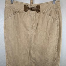 PRICE DROP Womens LRL Ralph Lauren Jean Skirt with Leather Accent Buckle Size 8