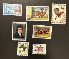 Rwanda Stamps Lot of 7 used - Mint lightly hinged nice variety L202