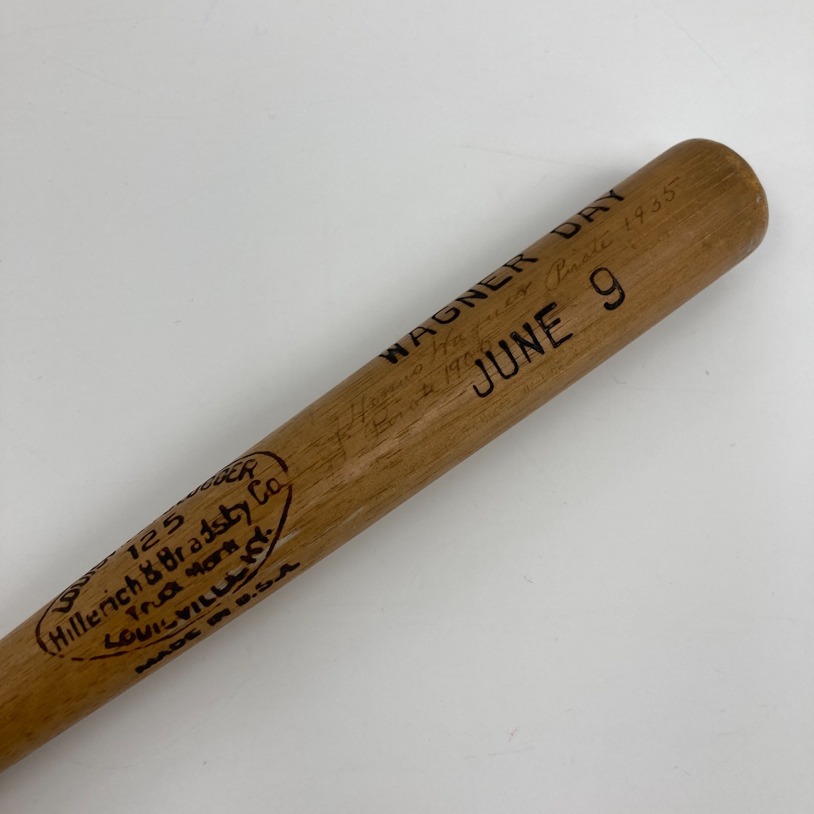 Derek Jeter Autographed Signed New York Yankees Honus Wagner Louisville Slugger Honus Wagner Day Mini Baseball Bat BAS 