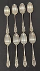 8 Pc Set Wallace Rose Point Sterling Silver Teaspoons  6"
