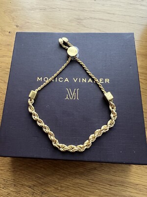 Monica Vinader Rose Gold Vermeil Corda Friendship bracelet Brand
