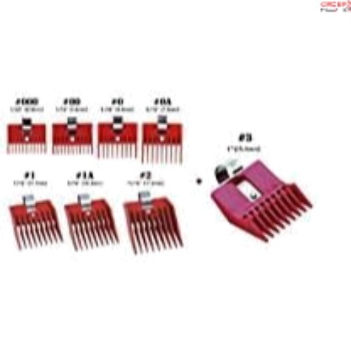 8pc Clipper Comb Attachments Plastic Various Sizes Hair Cutting Tool Set