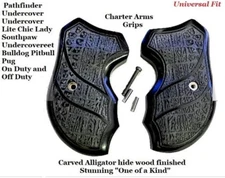 fits all Charter Arms Grips universal fit Rosewood Gator hide wrap around NEW