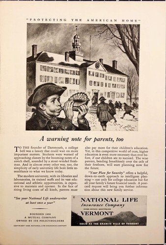 1949 National Life Insurance Vermont College Education Plan Vintage Print Ad
