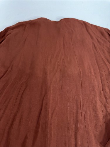 Fantazia Womens Open Front Semi-Sheer Size XL Brown Gold Accents - Picture 12 of 12