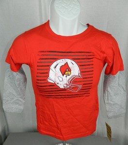NFL-Youth-Louisville-Cardinals-Long-Sleeve-T-Shirt-Red-Small-6-7-NEW-NWT