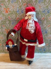 Dollhouse Miniature Santa Doll with Toy Bag 1/24 Scale by Falcon Miniatures