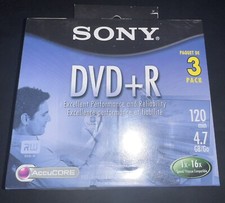 Sony DVD R 3 Pack, 120 Min., 4.7 GB, New