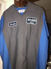 Vintage 90s Ford Mechanic Auto Shop Men's L-SS Medium Short Sleeve Blue/Grey