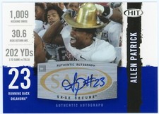 2008 SAGE Hit Blue Allen Patrick Rookie Auto Oklahoma Sooners * Ravens * Browns+