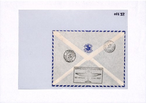NIGER AOF Air Mail 1937 Cover FIRST FLIGHT CONGO Pointe Noire Niamey YZ220 - Picture 9 of 9