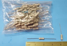 (100 PCs)FILM RESISTOR , RNU2-1OHMJ, RGA, 1 OHM, 2W,  5%,FLAME PROOF METAL OXIDE