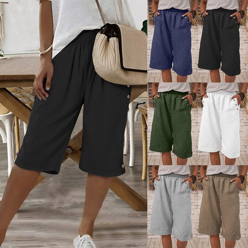 Plus Size Women Half Shorts Ladies Elasticated Waist Summer Casual Beach Bottoms