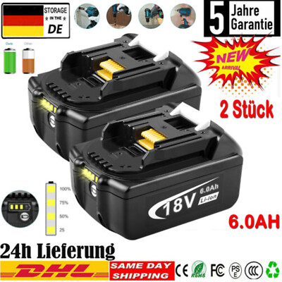 Kompatibel Mit BL1860B 2 Stück 8,0Ah 18V Ersatzakku Für Makita – , BL1850B, LXT-400, Mit LED-Anzeige Makita Akku