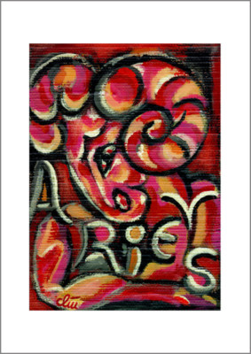 JACQUELINE DITT - Aries A4 DRUCK n.Gemälde Widder Sternzeichen