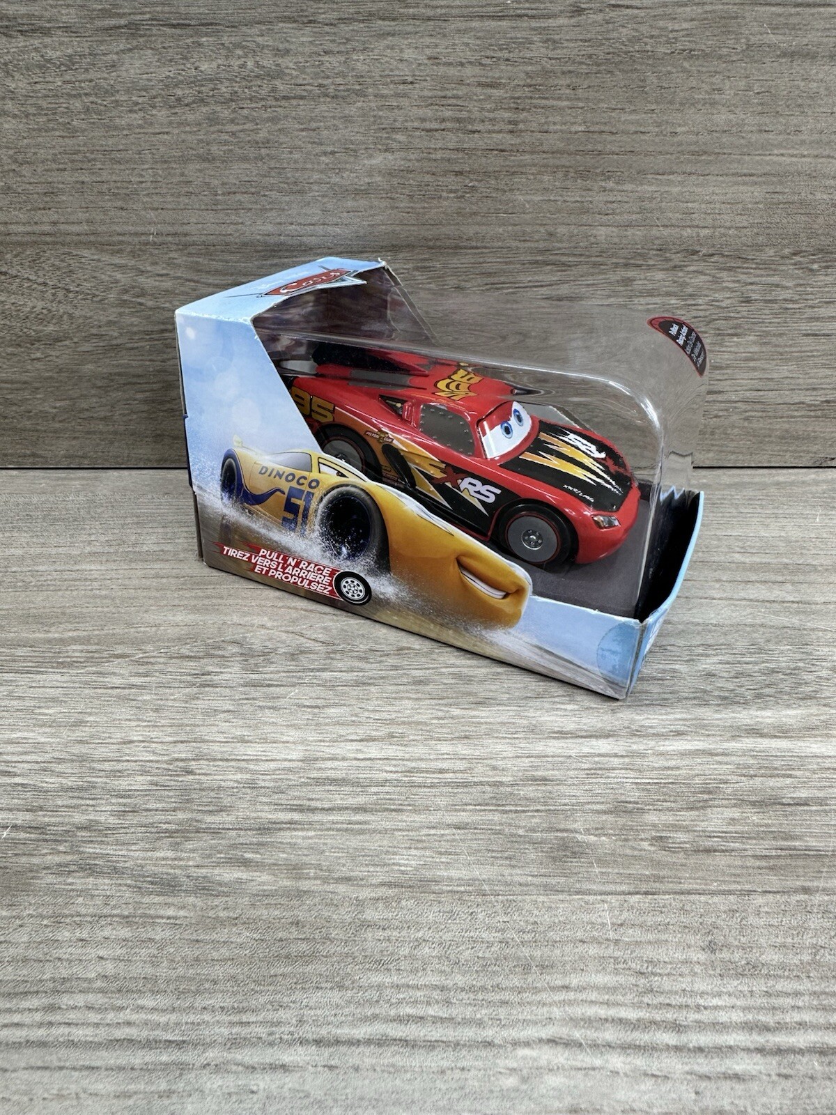 Disney Store Cars Lighting McQueen Die-Cast Rocket Racer Pull Back- New