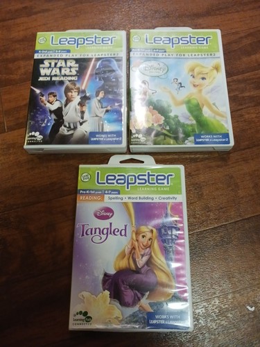 TY LeapFrog Leapster Disney Tangled, Star Wars, Fairies Learning Reading Spell - Picture 1 of 8
