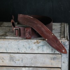 Distressed Leather Guitar Strap. Relic Style. 2,5 inches Wide. Aged BROWN