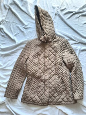 Calvin Klein  Quilted Puffer Jacket Removable Hood Winter Coat Women Size Medium