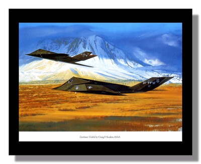 Lockheed F-117 Nighthawk Tarnkappenjäger gerahmtes Bild Kodera kostenloser Versand UK