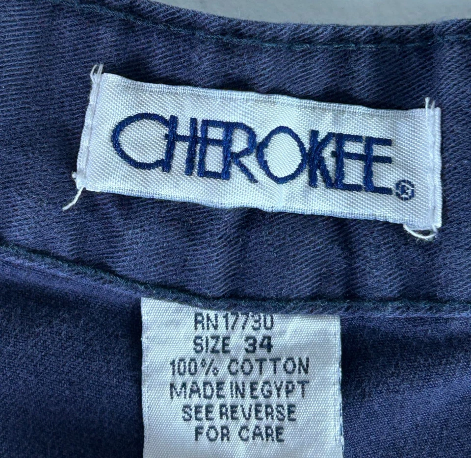 Pantalones cortos chinos Cherokee vintage de los 90 para hombre talla 34 azul marino bolsillos entrepierna de 7,5" pulgadas Foto 3 de 4