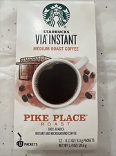 Starbucks Via Instant Medium Roast Coffee Pike Place Roast 12 Packets
