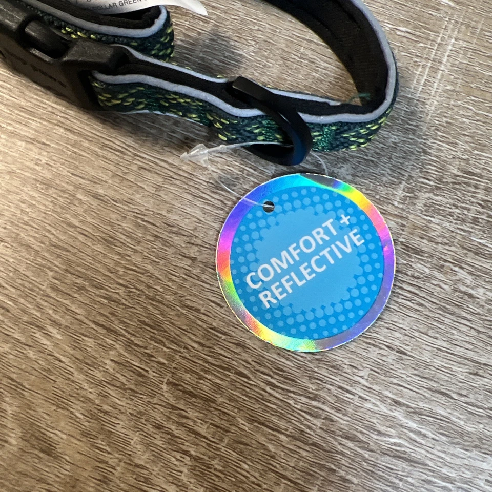 NEW Top Paw Adjustable Dog Collar Comfort Reflective Small S 10-14” Green NWT - Image 4 of 4