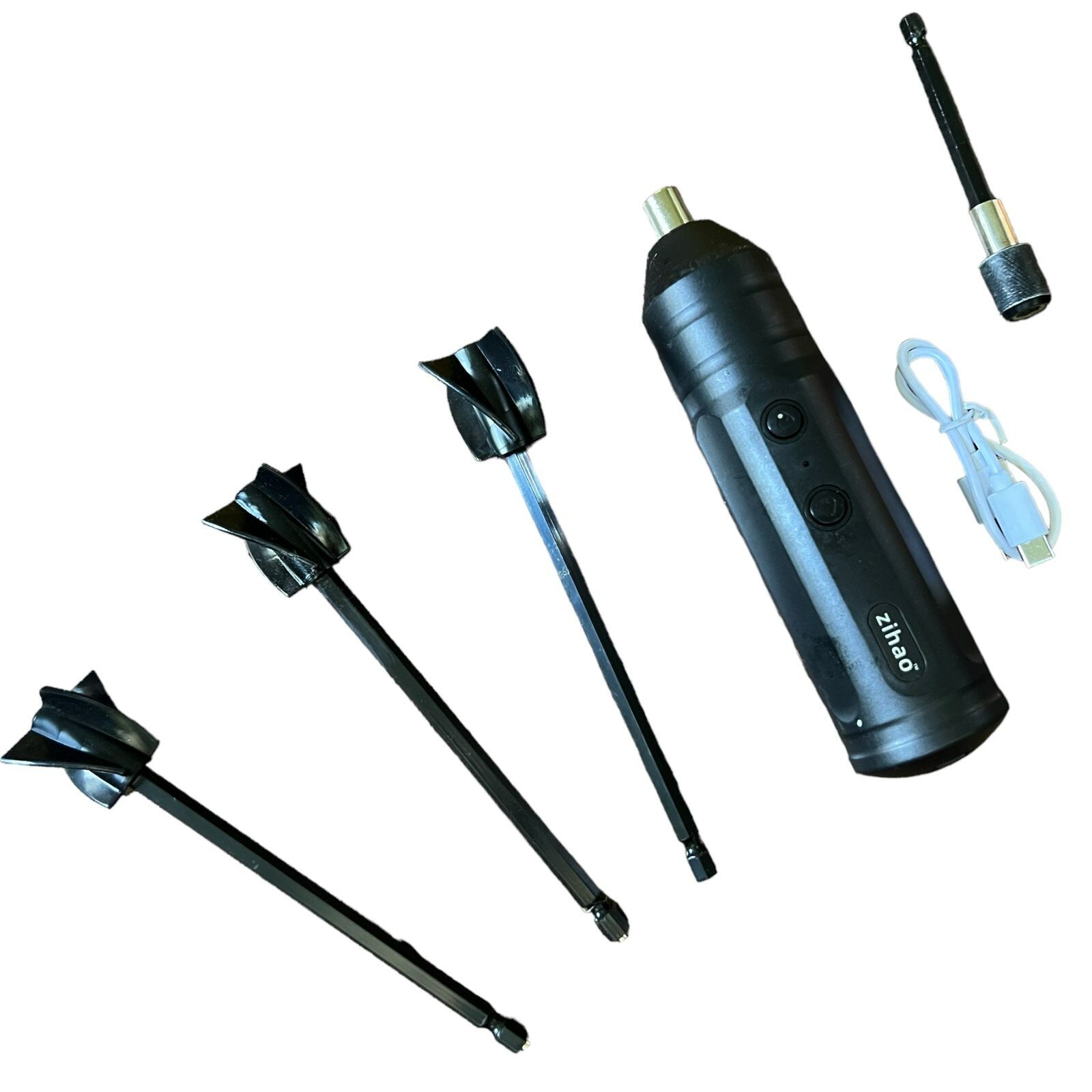 Zihao USB Rechargeable Epoxy Resin Mixer – Anti-Bubble Stirrer Tool w/ 4 Paddles